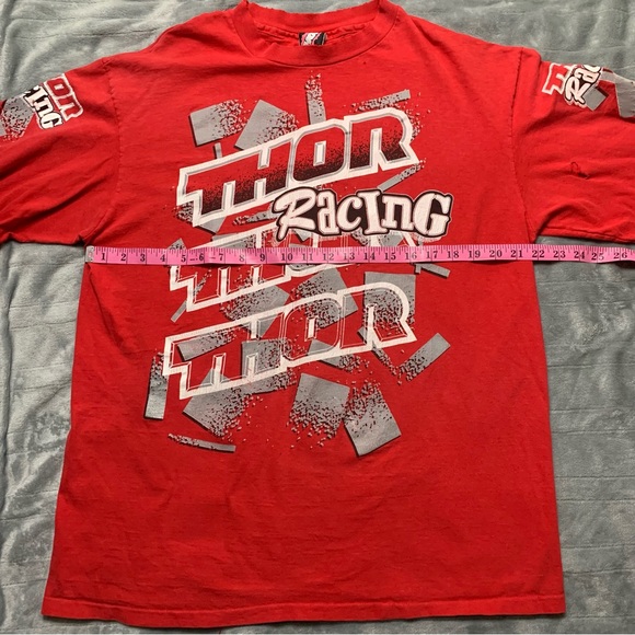 🖤Vintage Thor Racing Red Graphic Ling Sleeve T-shirt - Picture 6 of 10